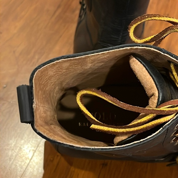 Polo Ralph Lauren Ranger moc toe monc strap boots new navy blue Mens Size 10.5 - Picture 12 of 16